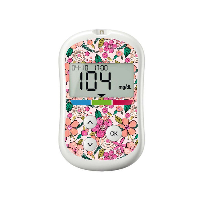 Peach Floral for OneTouch Verio Flex Glucometer Peach Floral for OneTouch Verio Flex Glucometer