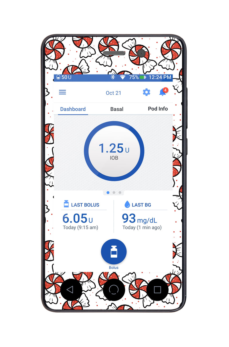 Peppermints Sticker for Omnipod DASH® PDM – Pump Peelz Peppermints Sticker for Omnipod DASH® PDM – Pump Peelz