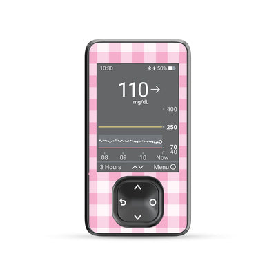Pink Plaid DEXCOM G7 and Stelo and G6 Receiver Sticker Pink Plaid DEXCOM G7 and Stelo and G6 Receiver Sticker