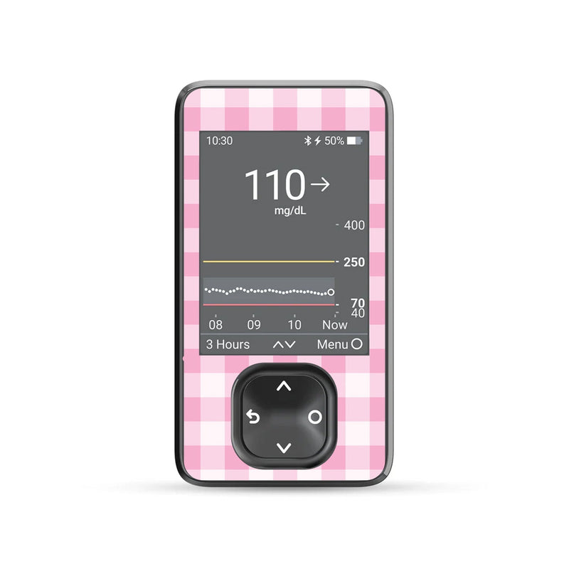 Pink Plaid DEXCOM G7 and Stelo and G6 Receiver Sticker Pink Plaid DEXCOM G7 and Stelo and G6 Receiver Sticker