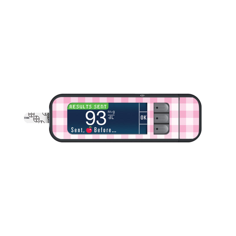 Pink Plaid Sticker for Bayer Contour Next Glucometer Pink Plaid Sticker for Bayer Contour Next Glucometer