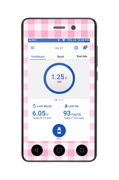 Pink Plaid Sticker for Omnipod DASH® PDM – Pump Peelz Pink Plaid Sticker for Omnipod DASH® PDM – Pump Peelz