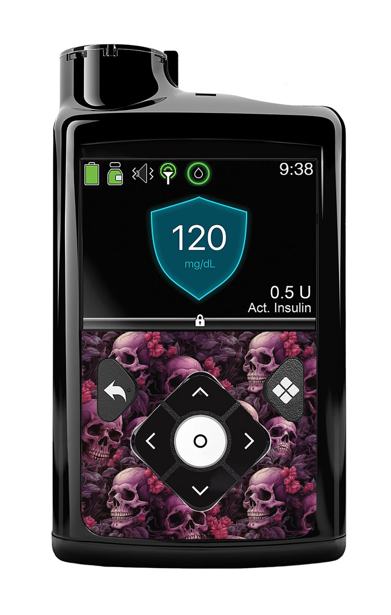 Pink Skulls for Medtronic MiniMed 770G & 780G Pink Skulls for Medtronic MiniMed 770G & 780G