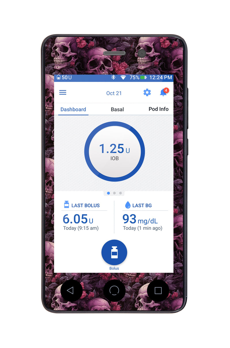 Pink Skulls Sticker for Omnipod DASH® PDM – Pump Peelz Pink Skulls Sticker for Omnipod DASH® PDM – Pump Peelz