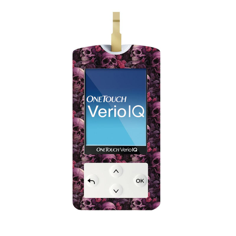 Pink Skulls for OneTouch Verio IQ Glucometer Pink Skulls for OneTouch Verio IQ Glucometer