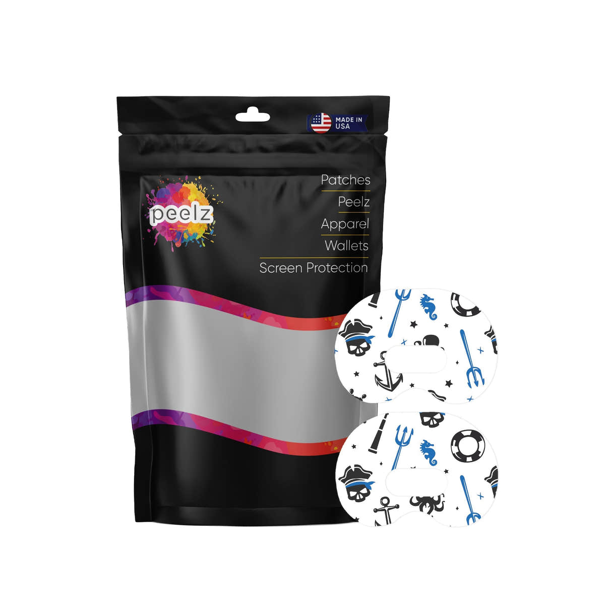Pirates Medtronic Guardian Connect Patch Tape - Pump Peelz Pirates Medtronic Guardian Connect Patch Tape - Pump Peelz