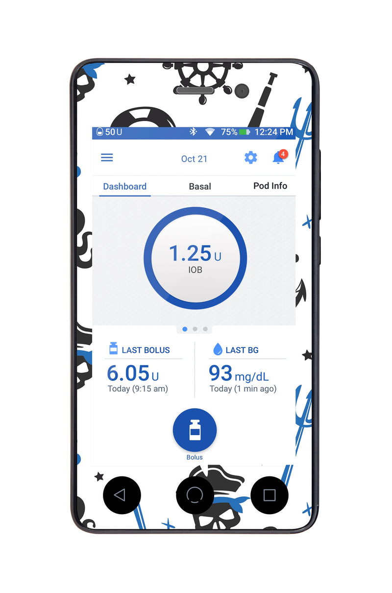 Pirates Sticker for Omnipod DASH® PDM – Pump Peelz Pirates Sticker for Omnipod DASH® PDM – Pump Peelz
