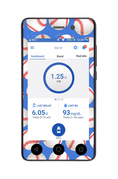 Play Ball Sticker for Omnipod DASH® PDM – Pump Peelz Play Ball Sticker for Omnipod DASH® PDM – Pump Peelz