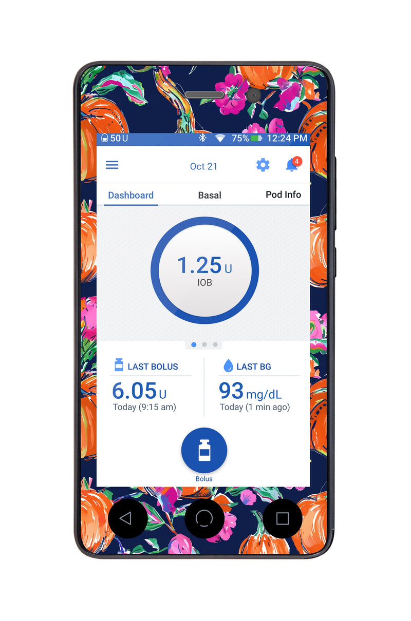Preppy Pumpkin Sticker for Omnipod DASH® PDM – Pump Peelz Preppy Pumpkin Sticker for Omnipod DASH® PDM – Pump Peelz