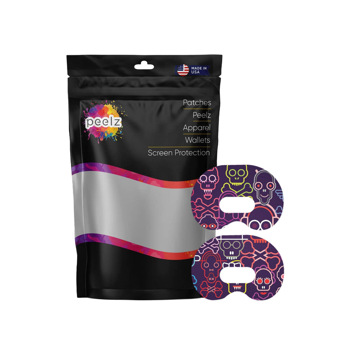 Psycho Skulls Medtronic Guardian Connect Patch Tape - Pump Peelz Psycho Skulls Medtronic Guardian Connect Patch Tape - Pump Peelz