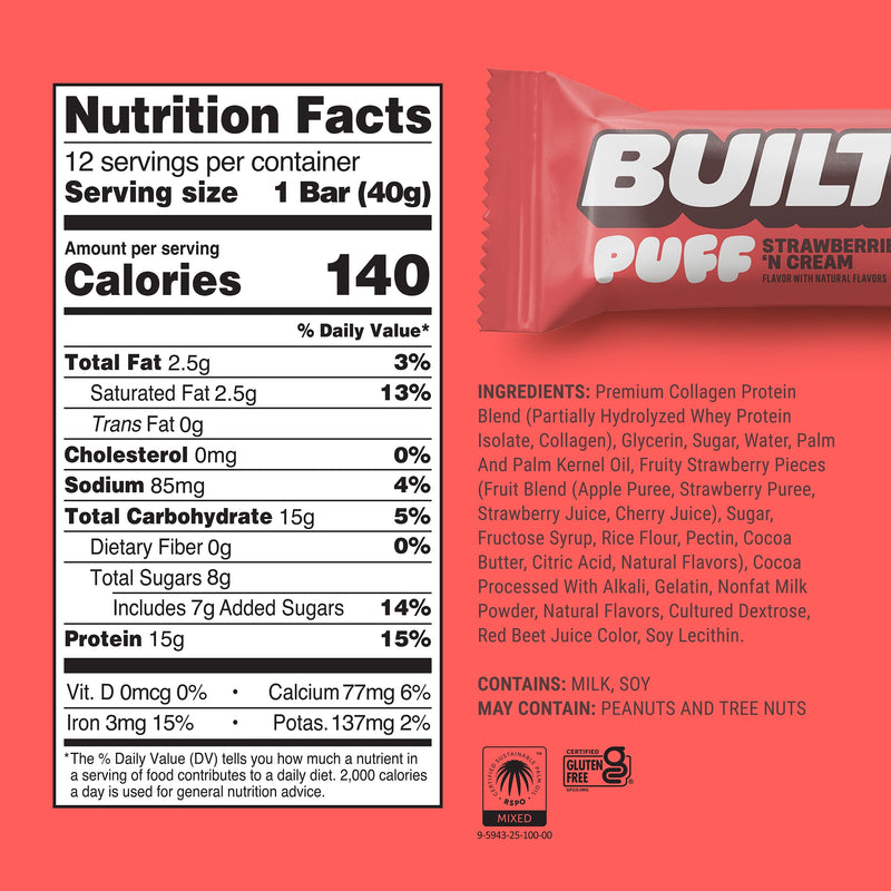 Built Puff Bars Strawberries 'N Cream Puff Built Puff Bars Strawberries 'N Cream Puff