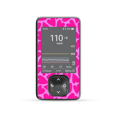 Puffy Hearts DEXCOM G7 and Stelo and G6 Touchscreen Receiver Sticker Puffy Hearts DEXCOM G7 and Stelo and G6 Touchscreen Receiver Sticker