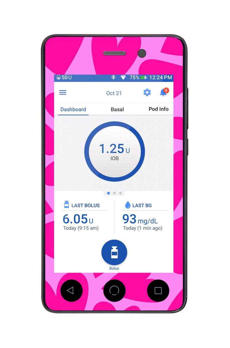 Puffy Hearts Sticker for Omnipod DASH® PDM – Pump Peelz Puffy Hearts Sticker for Omnipod DASH® PDM – Pump Peelz