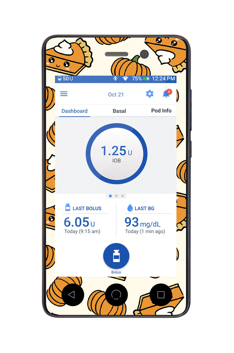 Pumpkin Pie Sticker for Omnipod DASH® PDM – Pump Peelz Pumpkin Pie Sticker for Omnipod DASH® PDM – Pump Peelz
