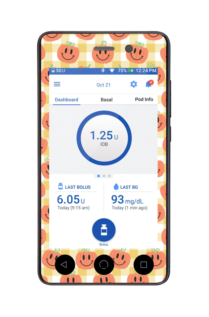 Pumpkin Smilies Sticker for Omnipod DASH® PDM – Pump Peelz Pumpkin Smilies Sticker for Omnipod DASH® PDM – Pump Peelz