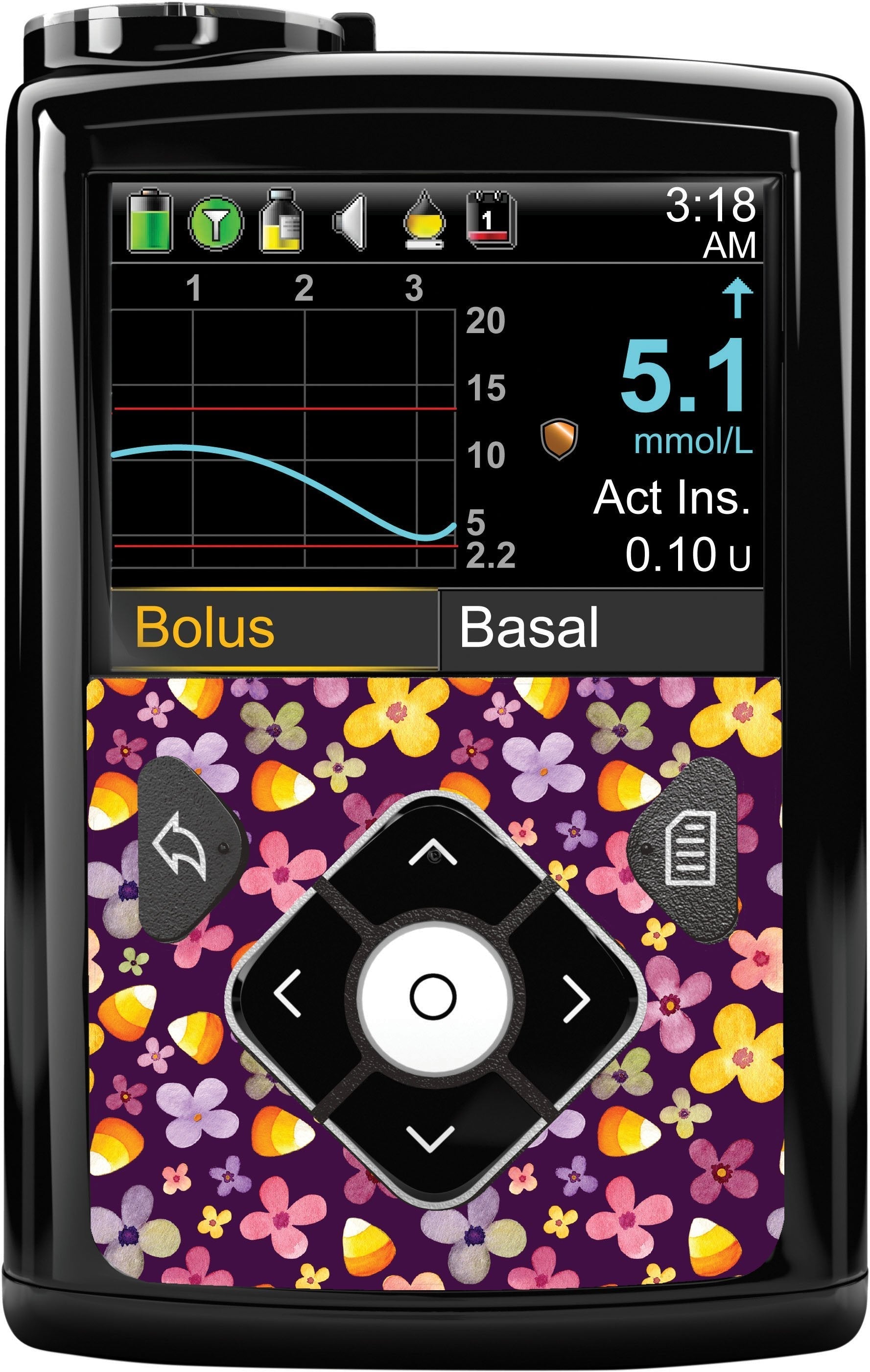 Purple Floral Sticker for Medtronic MiniMed 770G & 780G Purple Floral Sticker for Medtronic MiniMed 770G & 780G