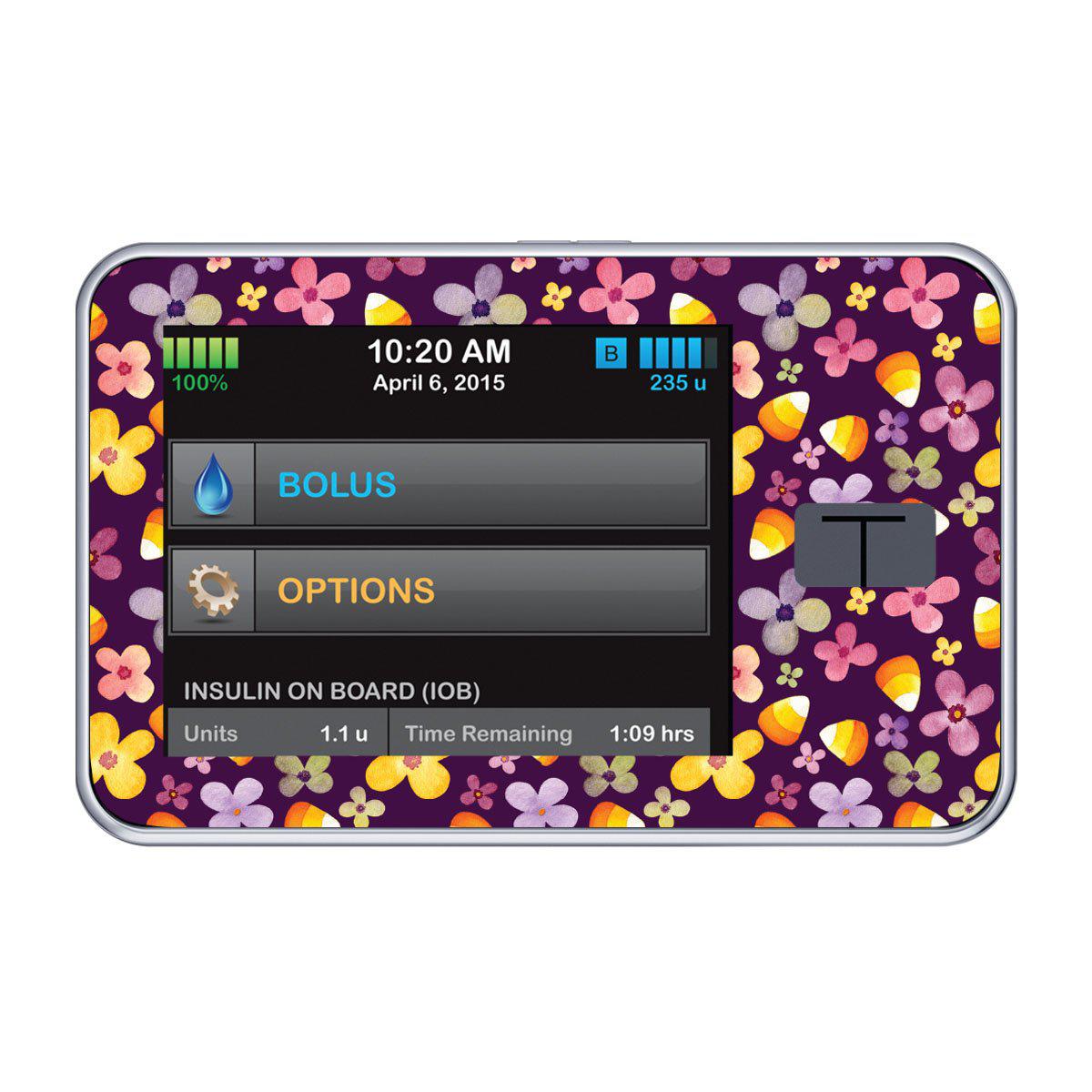 Purple Floral Sticker for Tandem t:slim Purple Floral Sticker for Tandem t:slim