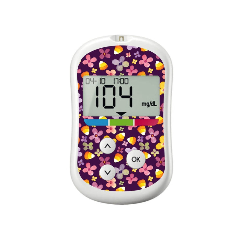 Purple Floral for OneTouch Verio Flex Glucometer Purple Floral for OneTouch Verio Flex Glucometer
