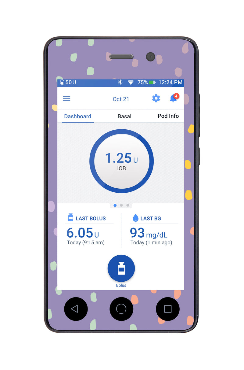 Purple Pastel Sticker for Omnipod DASH® PDM – Pump Peelz Purple Pastel Sticker for Omnipod DASH® PDM – Pump Peelz