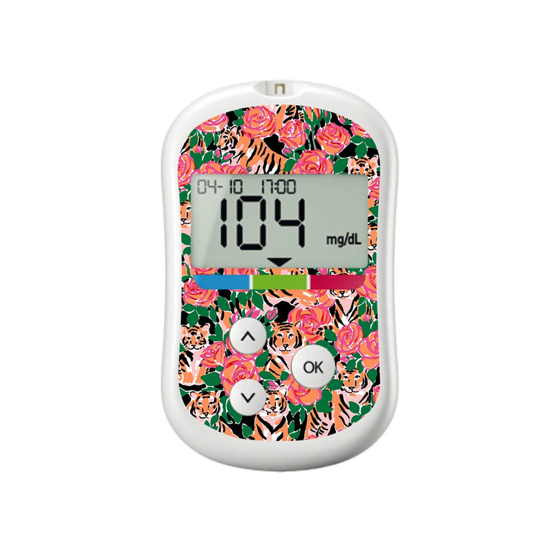 Rosey Tigers for OneTouch Verio Flex Glucometer Rosey Tigers for OneTouch Verio Flex Glucometer