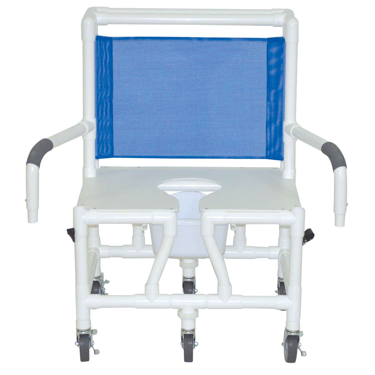 MJM International S126-5HD-BAR-DDA-SQ-PAIL Bariatric Shower Chair Double Drop Arms And Full Support Seat With Commode Opening, 600 Lbs Weight Capacity MJM International S126-5HD-BAR-DDA-SQ-PAIL Bariatric Shower Chair Double Drop Arms And Full Support Seat With Commode Opening, 600 Lbs Weight Capacity