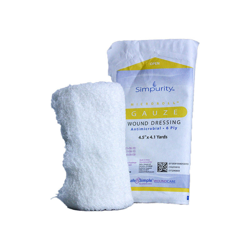 Safe N Simple Simpurity Antimicrobial Microroll Gauze Wound Dressing (100 Count) Safe N Simple Simpurity Antimicrobial Microroll Gauze Wound Dressing (100 Count)