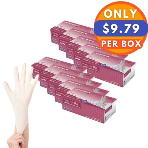 ADVANCE Latex Gloves - Exam Grade, Powder Free, 1,000 Gloves ADVANCE Latex Gloves - Exam Grade, Powder Free, 1,000 Gloves