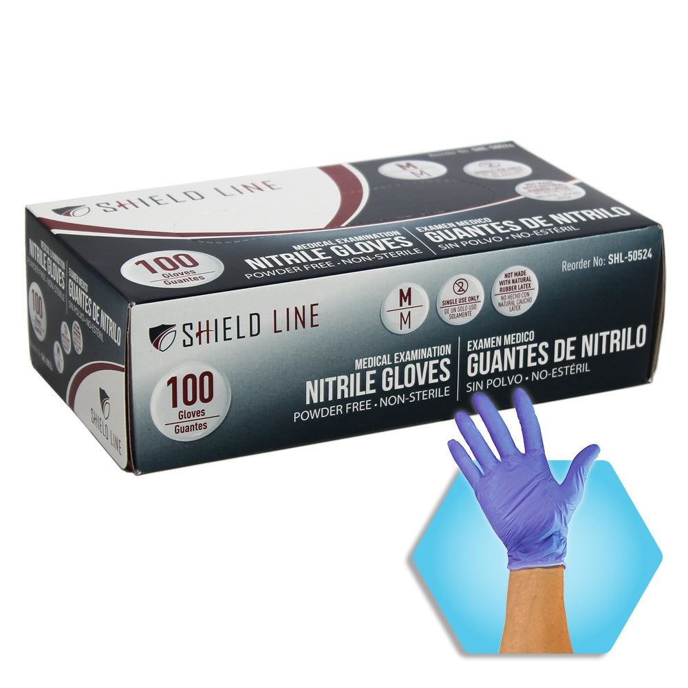 MedPride Shield Line Nitrile Exam Gloves 4 Mil Non-Sterile Powder Free Bi-L - 100 Gloves / Case of 10 (1000 count) MedPride Shield Line Nitrile Exam Gloves 4 Mil Non-Sterile Powder Free Bi-L - 100 Gloves / Case of 10 (1000 count)