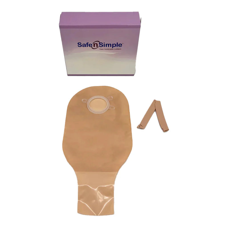 Safe N Simple 12" Drainable 2-Piece Pouch Beige, Flange with Belt Tabs and One Curved Tail Closure (80 Count) Safe N Simple 12" Drainable 2-Piece Pouch Beige, Flange with Belt Tabs and One Curved Tail Closure (80 Count)