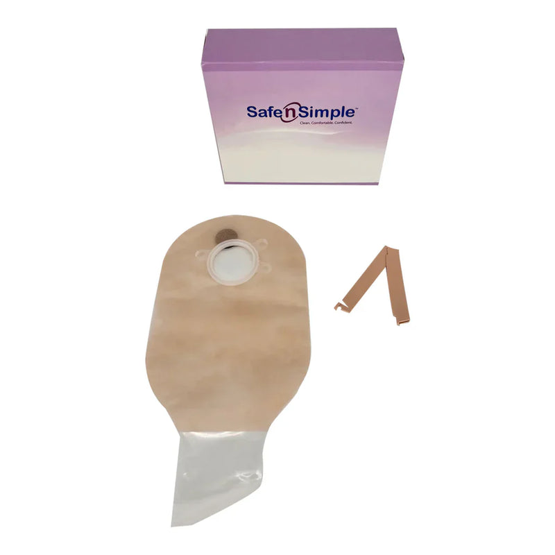 Safe N Simple 12" Drainable 2-PIece Pouch Transparent with Filter, Flange with Belt Tabs and One Curved Tail Closure (80 Count) Safe N Simple 12" Drainable 2-PIece Pouch Transparent with Filter, Flange with Belt Tabs and One Curved Tail Closure (80 Count)