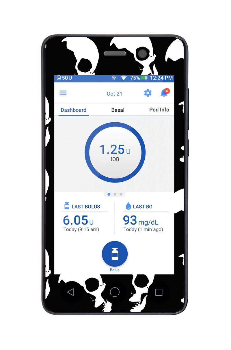 Shadow Skulls Sticker for Omnipod DASH® PDM – Pump Peelz Shadow Skulls Sticker for Omnipod DASH® PDM – Pump Peelz