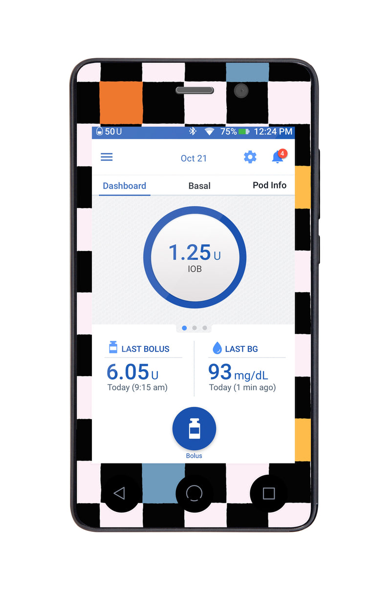 Skater Grid Sticker for Omnipod DASH® PDM – Pump Peelz Skater Grid Sticker for Omnipod DASH® PDM – Pump Peelz