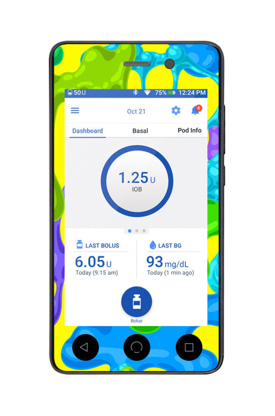 Slimey Sticker for Omnipod DASH® PDM – Pump Peelz Slimey Sticker for Omnipod DASH® PDM – Pump Peelz