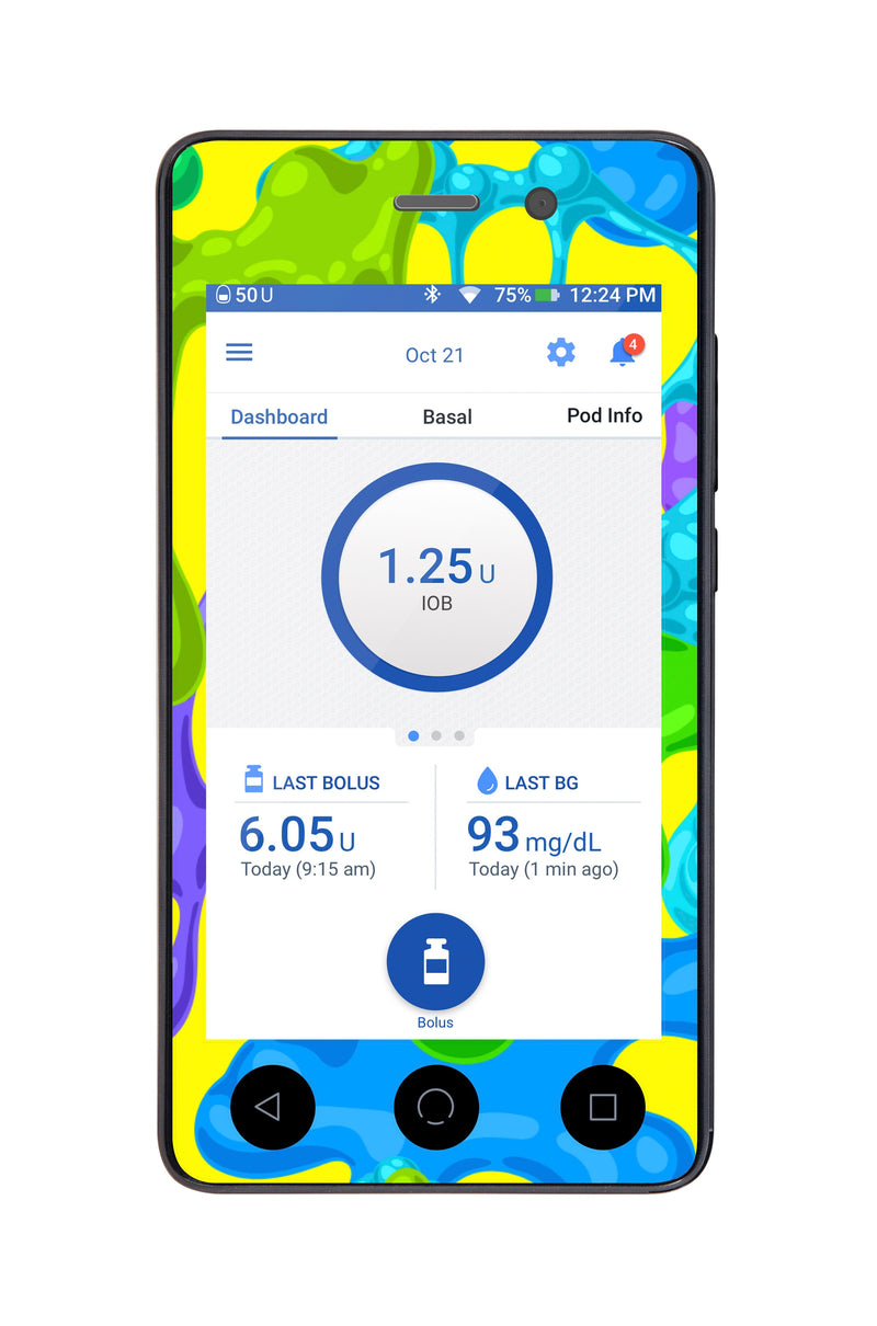 Slimey Sticker for Omnipod DASH® PDM – Pump Peelz Slimey Sticker for Omnipod DASH® PDM – Pump Peelz