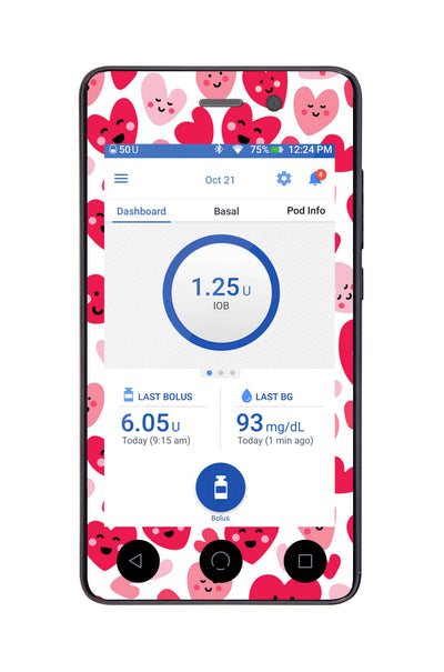 Smiley Hearts Sticker for Omnipod DASH® PDM – Pump Peelz Smiley Hearts Sticker for Omnipod DASH® PDM – Pump Peelz