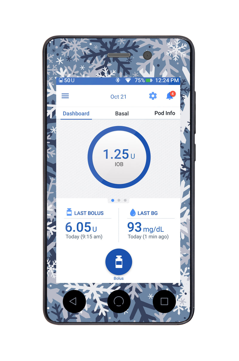 Snowy Camo Sticker for Omnipod DASH® PDM – Pump Peelz Snowy Camo Sticker for Omnipod DASH® PDM – Pump Peelz