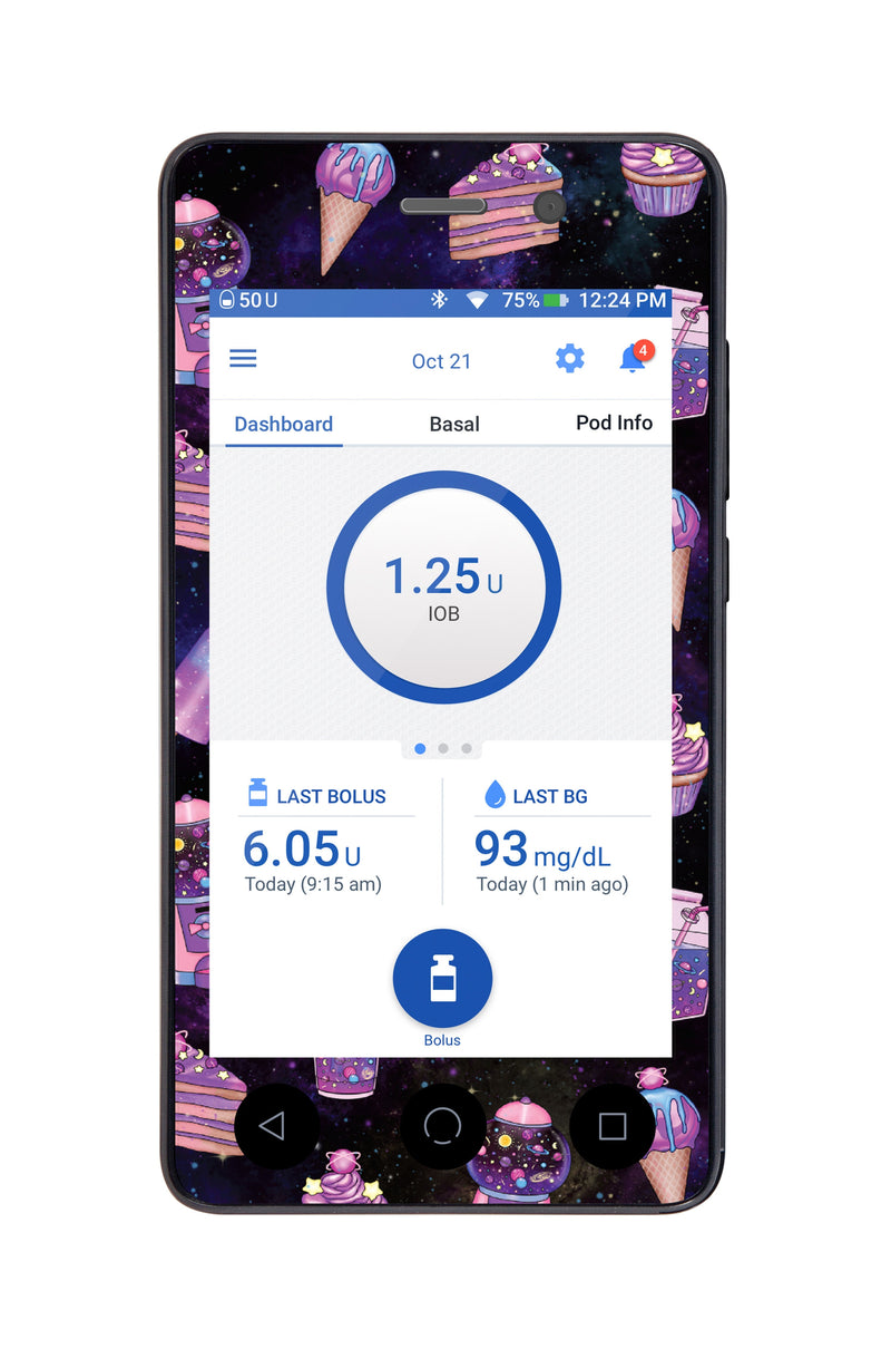 Space Candy Sticker for Omnipod DASH® PDM – Pump Peelz Space Candy Sticker for Omnipod DASH® PDM – Pump Peelz