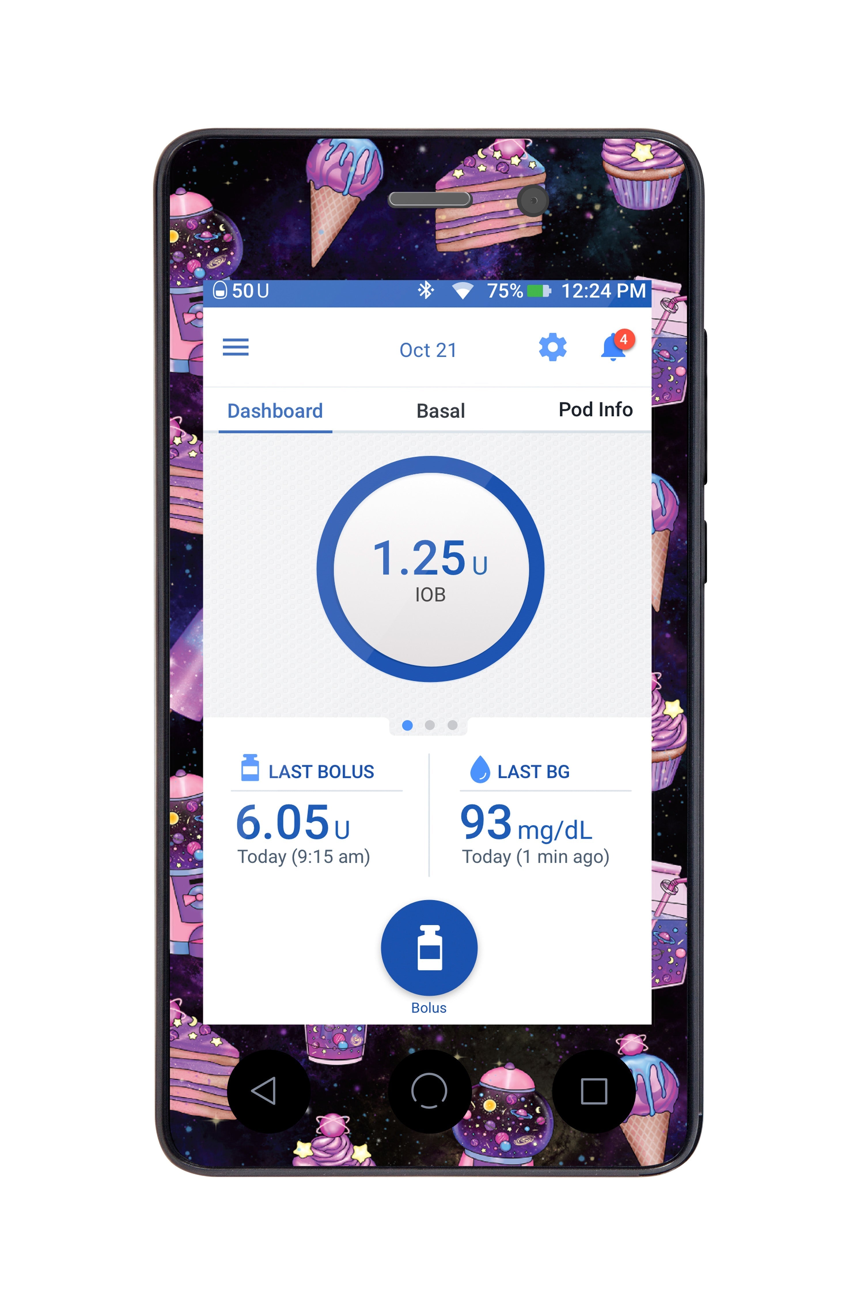 Space Candy Sticker for Omnipod DASH® PDM – Pump Peelz Space Candy Sticker for Omnipod DASH® PDM – Pump Peelz