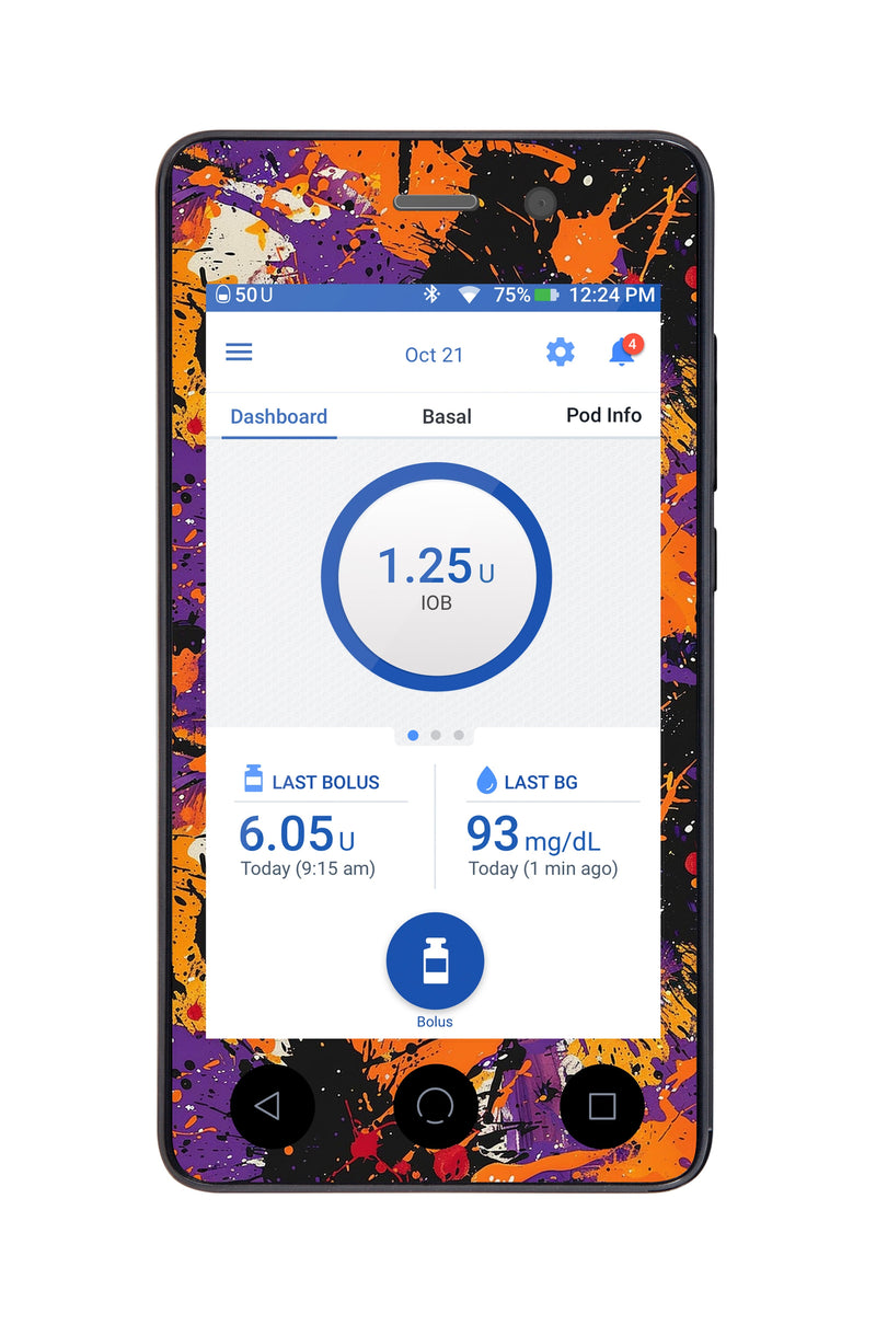 Spooky Splatter Sticker for Omnipod DASH® PDM – Pump Peelz Spooky Splatter Sticker for Omnipod DASH® PDM – Pump Peelz