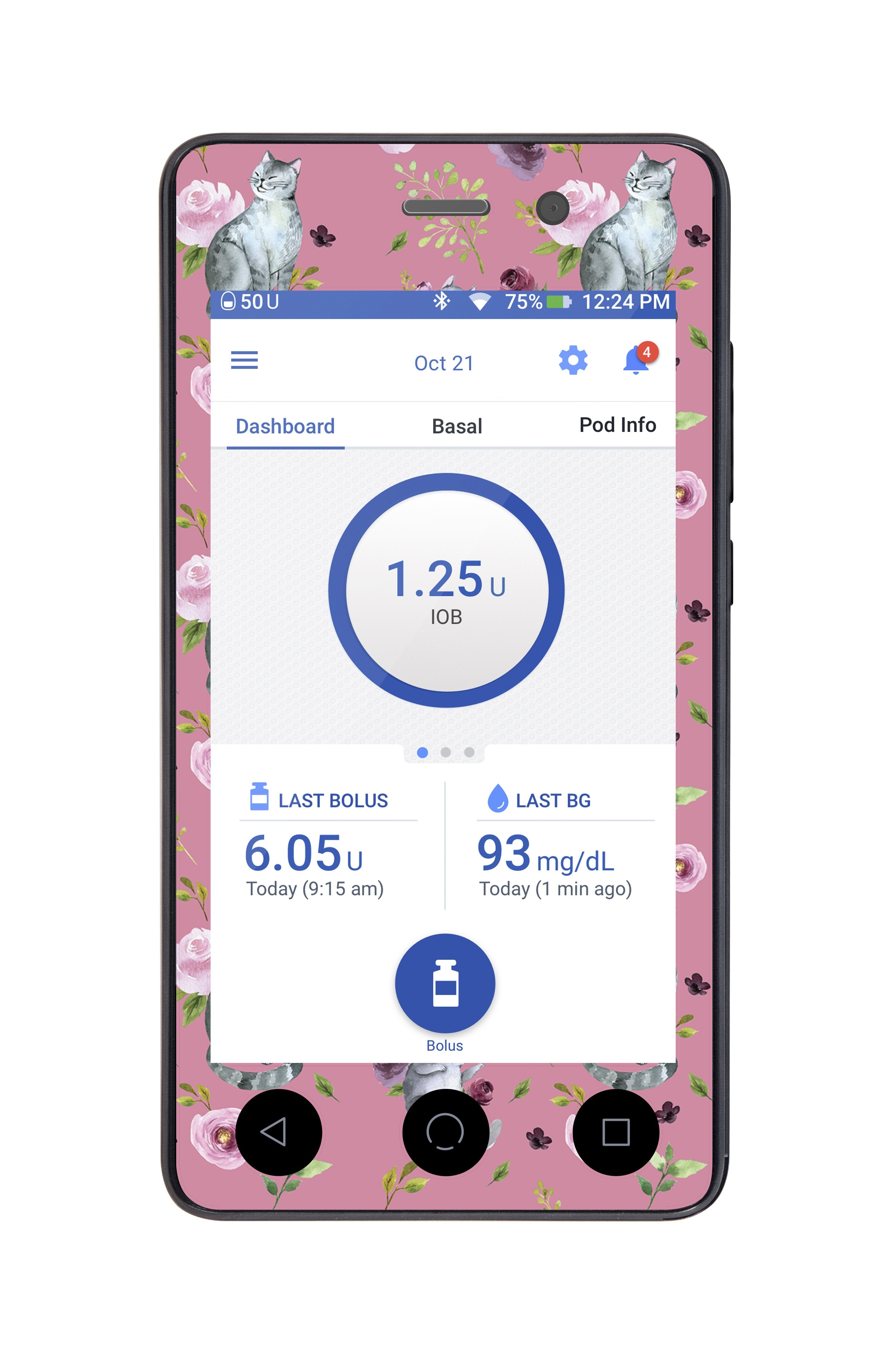 Spring Cats Sticker for Omnipod DASH® PDM – Pump Peelz Spring Cats Sticker for Omnipod DASH® PDM – Pump Peelz