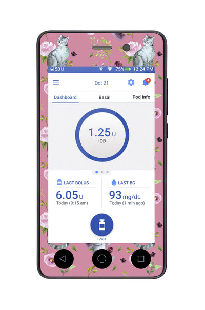 Spring Cats Sticker for Omnipod DASH® PDM – Pump Peelz Spring Cats Sticker for Omnipod DASH® PDM – Pump Peelz