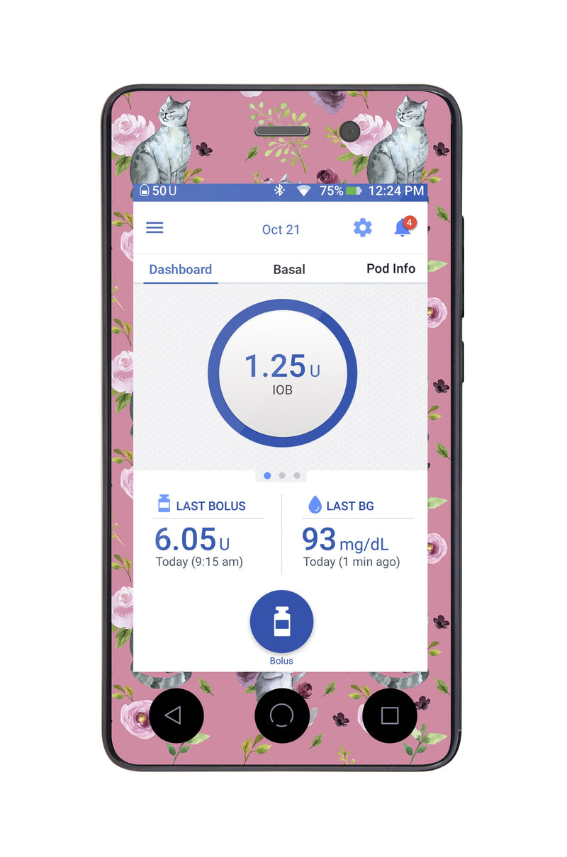 Spring Cats Sticker for Omnipod DASH® PDM – Pump Peelz Spring Cats Sticker for Omnipod DASH® PDM – Pump Peelz