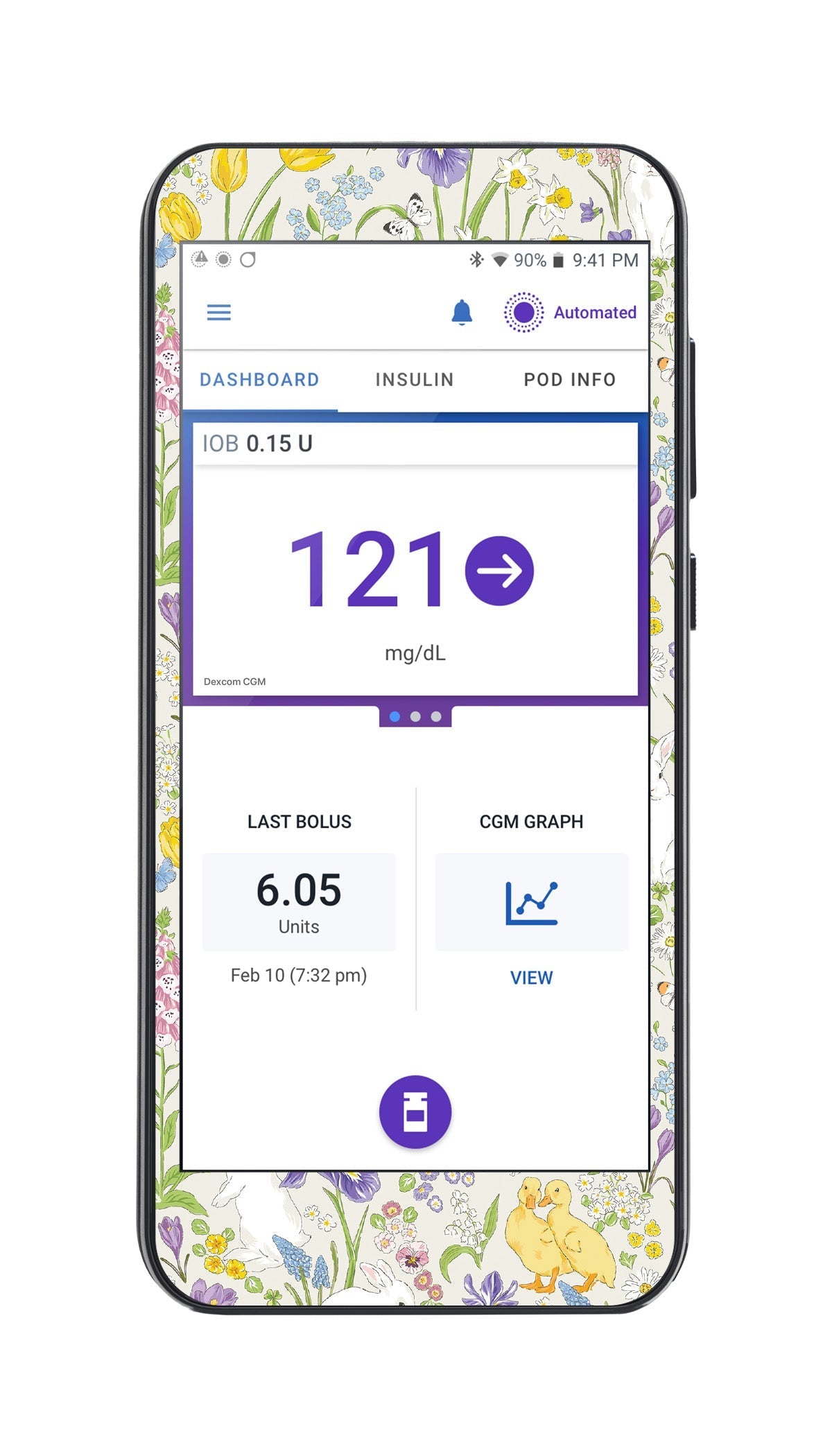 Springtime Sticker for Omnipod® 5 Controller – Pump Peelz Springtime Sticker for Omnipod® 5 Controller – Pump Peelz