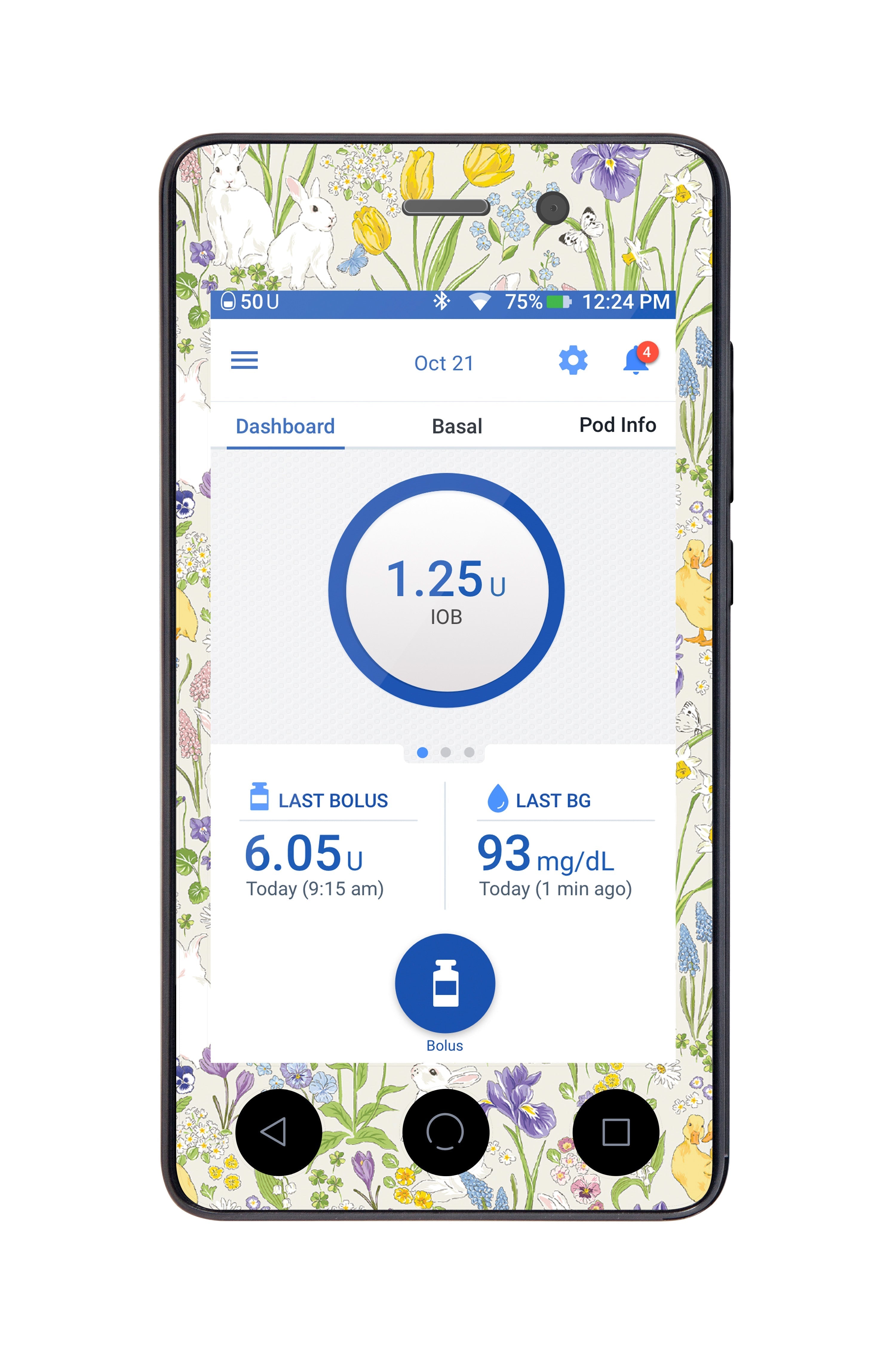 Springtime Sticker for Omnipod DASH® PDM – Pump Peelz Springtime Sticker for Omnipod DASH® PDM – Pump Peelz