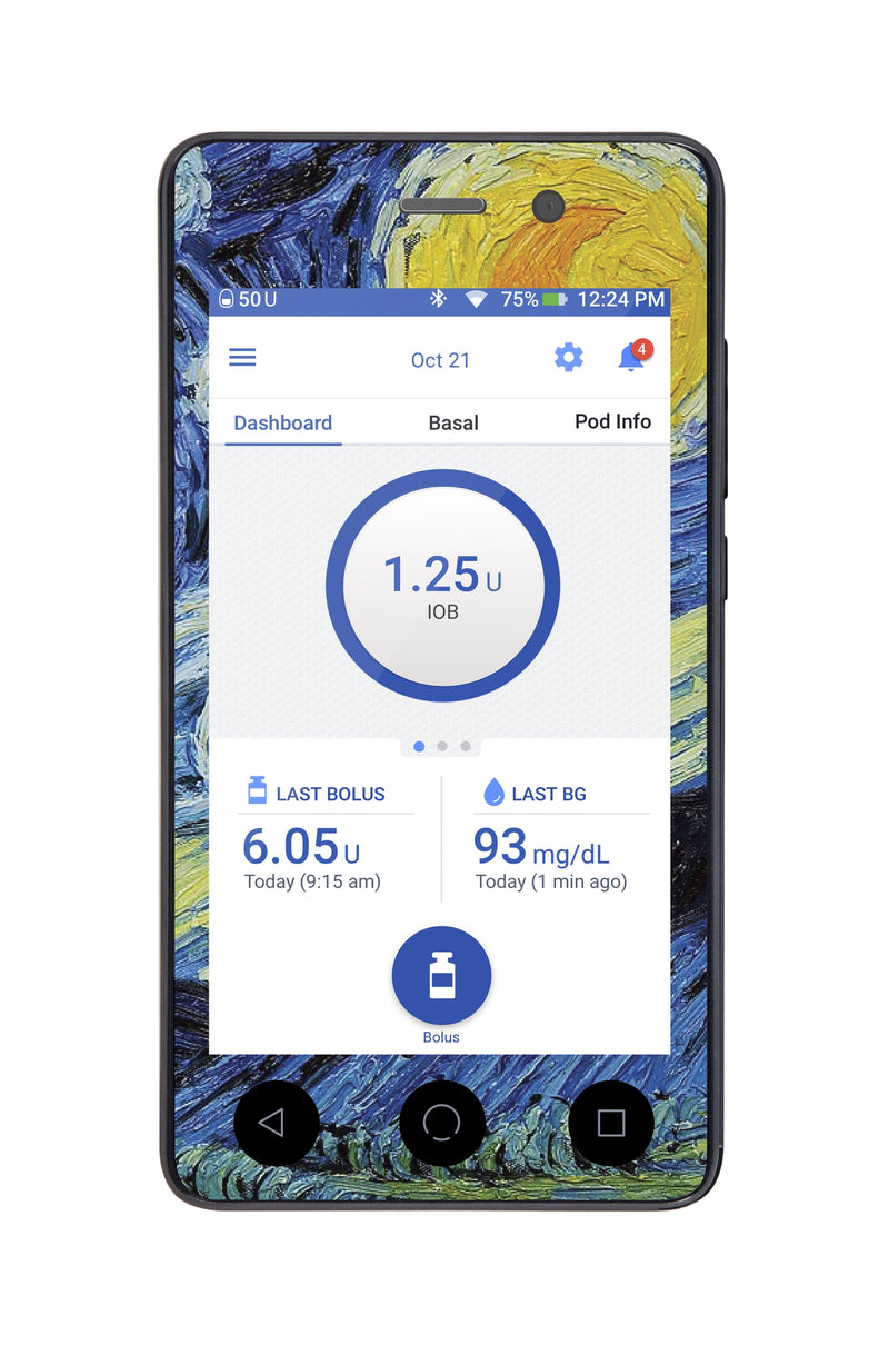 Starry Night Sticker for Omnipod DASH® PDM – Pump Peelz Starry Night Sticker for Omnipod DASH® PDM – Pump Peelz