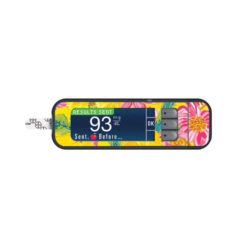 Summer Flowers Sticker for Bayer Contour Next Glucometer Summer Flowers Sticker for Bayer Contour Next Glucometer