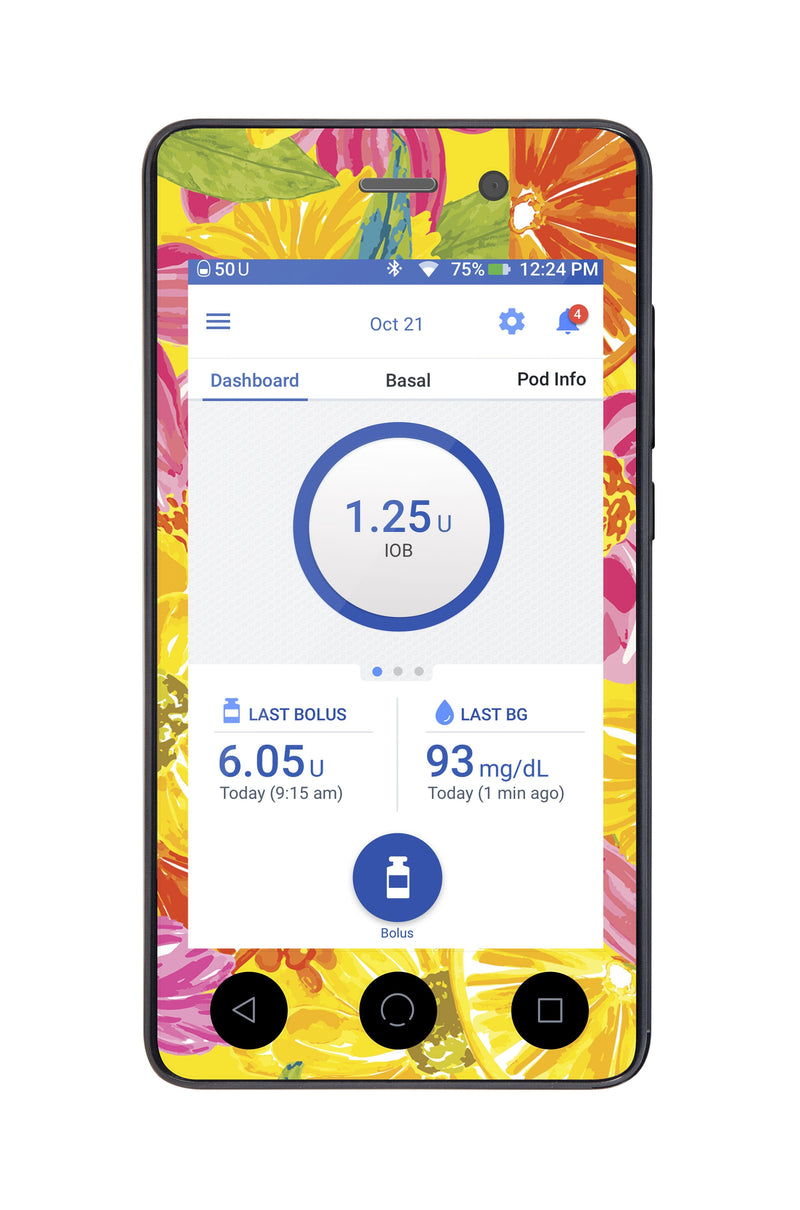 Summer Flowers Sticker for Omnipod DASH® PDM – Pump Peelz Summer Flowers Sticker for Omnipod DASH® PDM – Pump Peelz