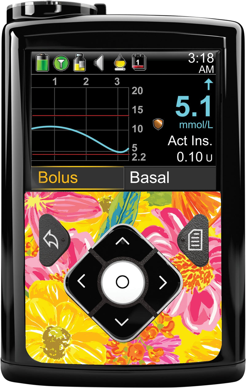 Summer Flowers for Sticker for Medtronic MiniMed 770G & 780G Summer Flowers for Sticker for Medtronic MiniMed 770G & 780G