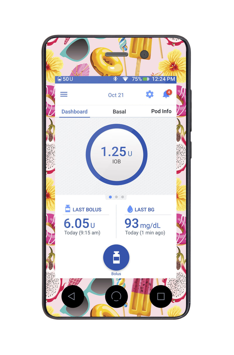 Summer Sweets Sticker for Omnipod DASH® PDM – Pump Peelz Summer Sweets Sticker for Omnipod DASH® PDM – Pump Peelz