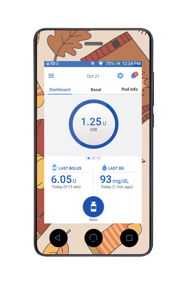 Sweaters & Leaves Sticker for Omnipod DASH® PDM – Pump Peelz Sweaters & Leaves Sticker for Omnipod DASH® PDM – Pump Peelz